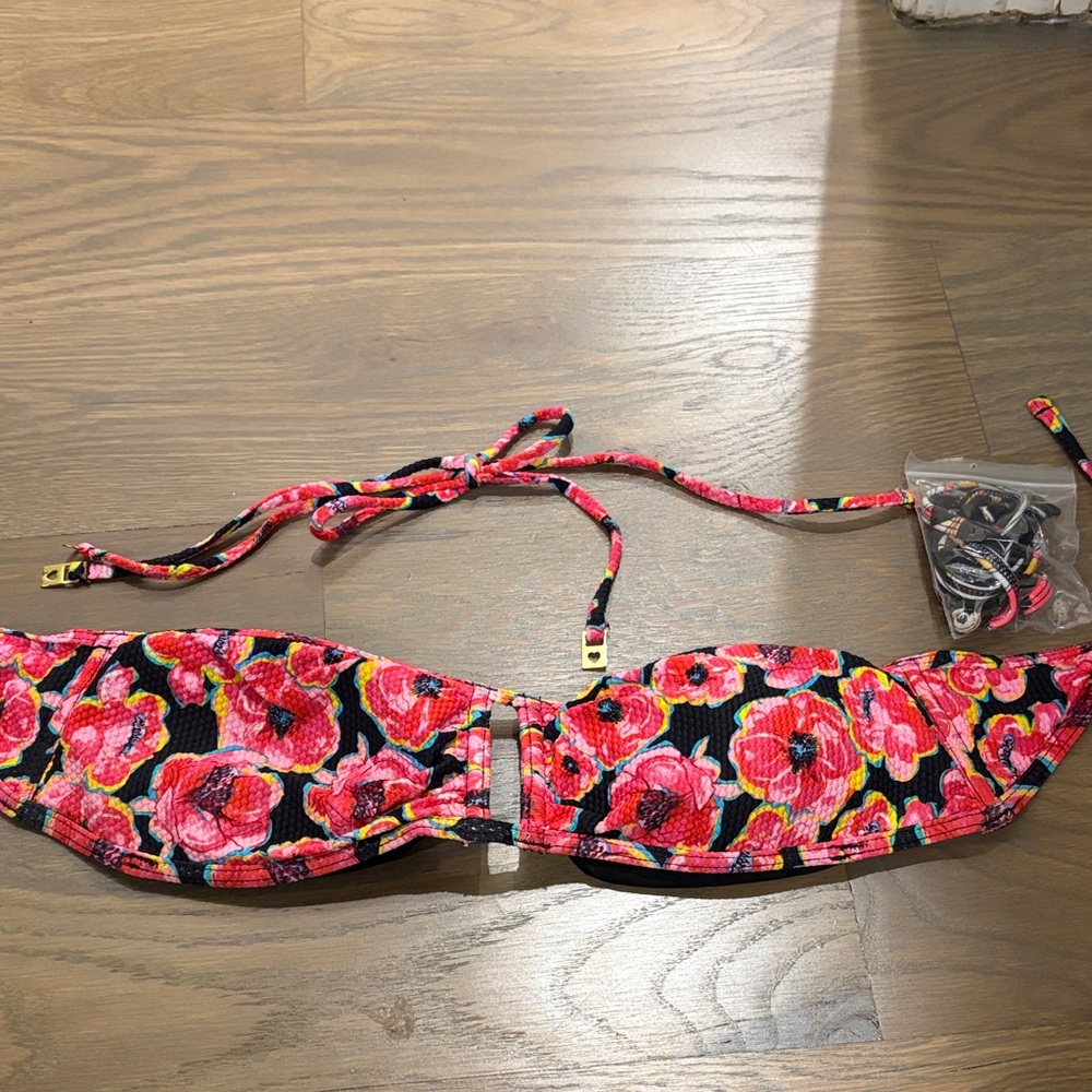 Floral Bikini Top with Adjustable Straps